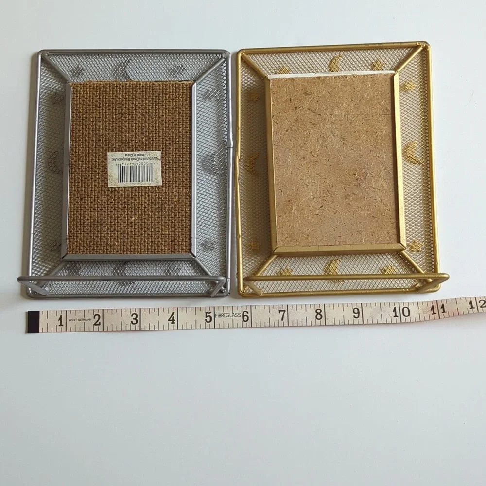 Frames Metal Set of 2 Moons and Stars 1 Gold 1 Silver Both Sitters Pairs - Picture 7 of 8